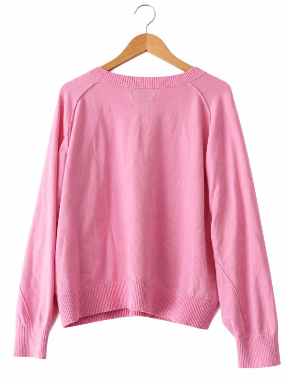 Old Navy Pink Cotton Blend Raglan Long Sleeve Crewneck Pullover Sweater Cozy XXL - Picture 2 of 6